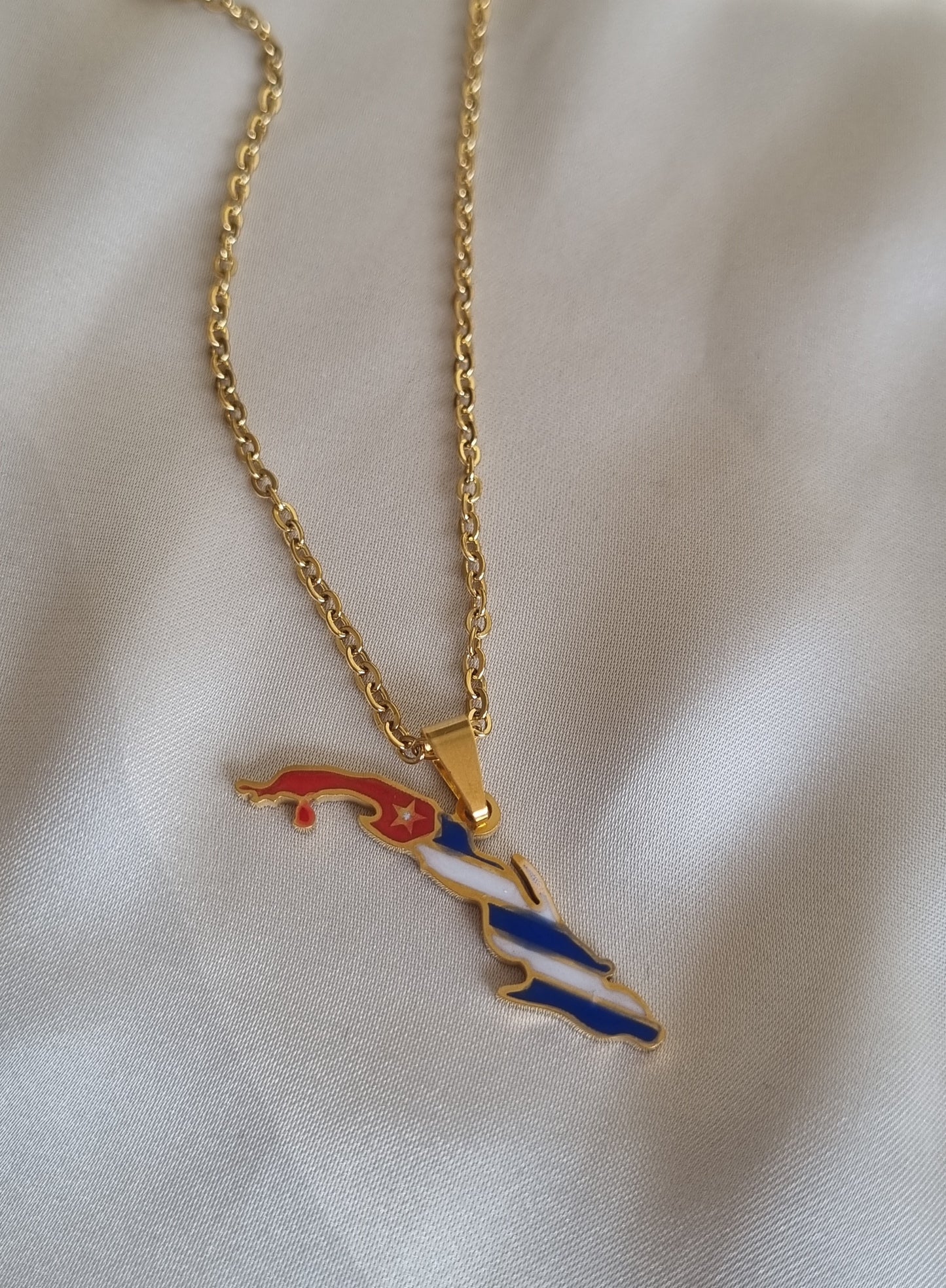 Cuba Map Necklace