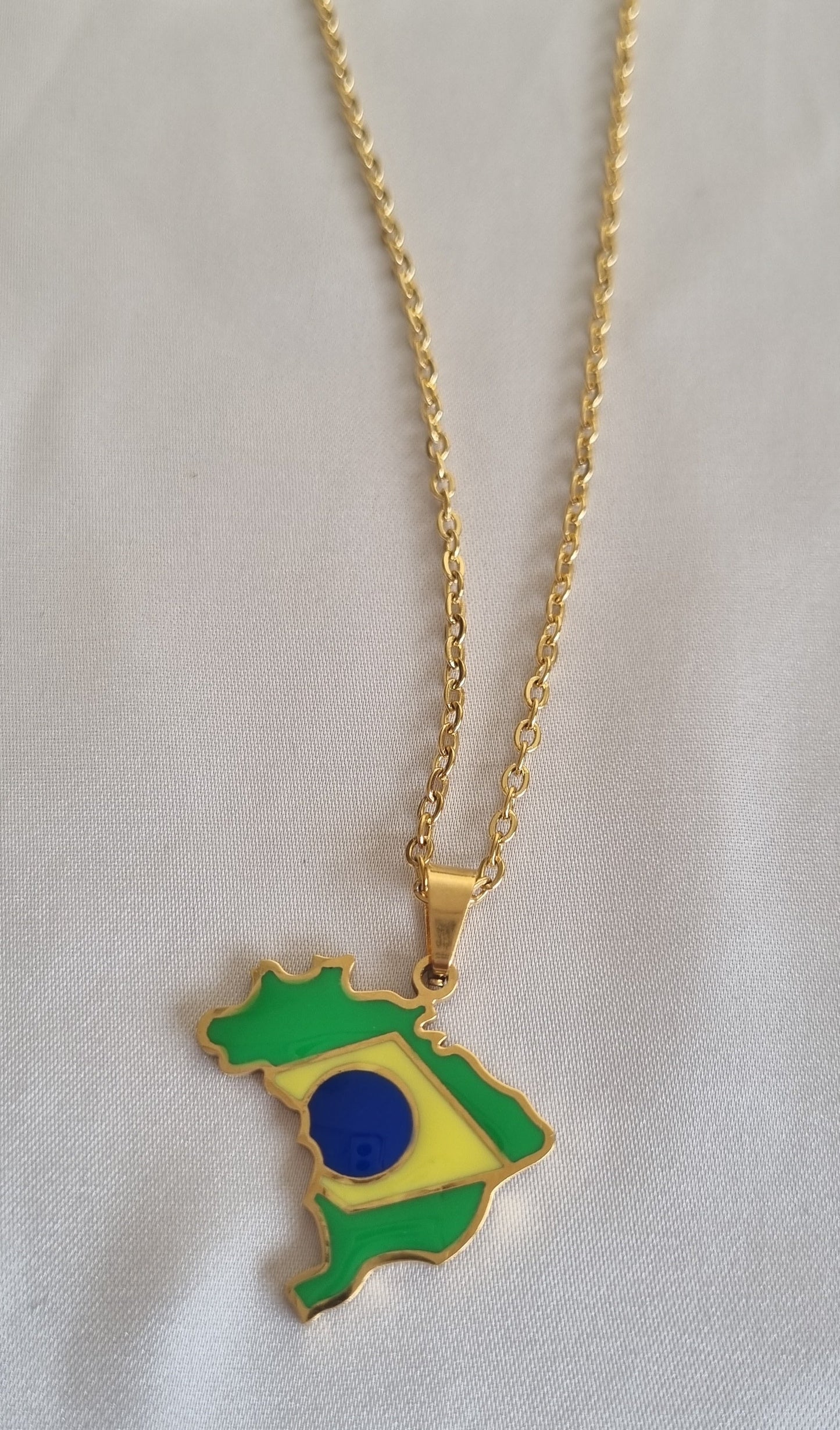 brazil map necklace