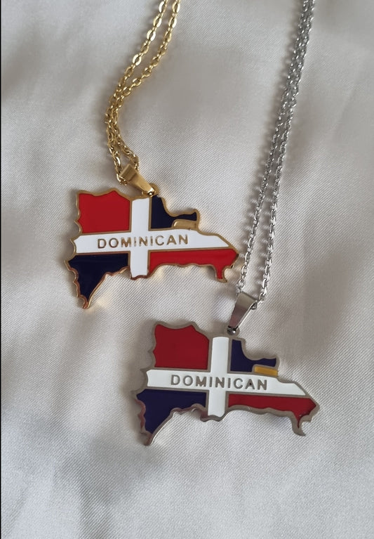 Dominican Republic Flag Necklace