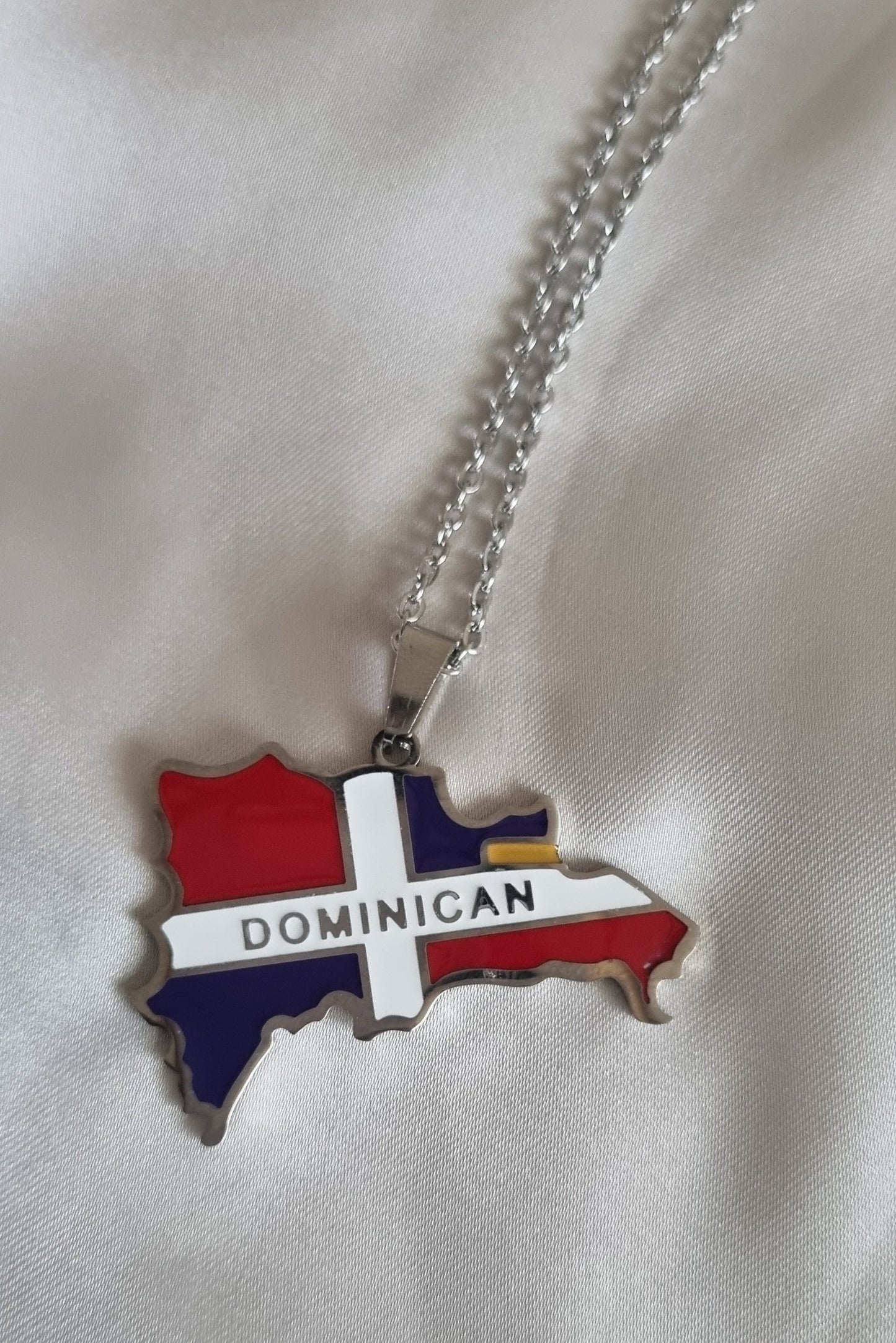 Dominican Republic Flag Necklace