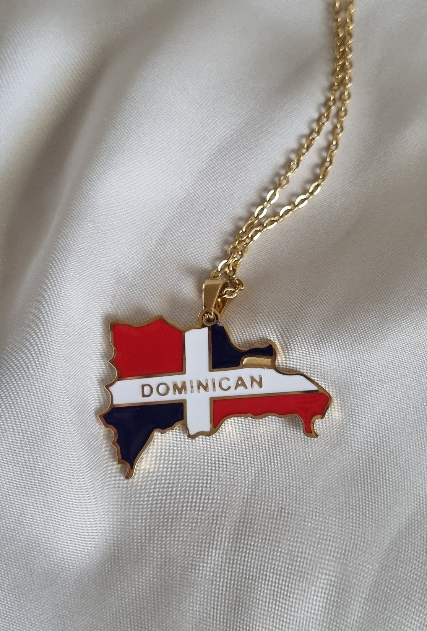 Dominican Republic Flag Necklace