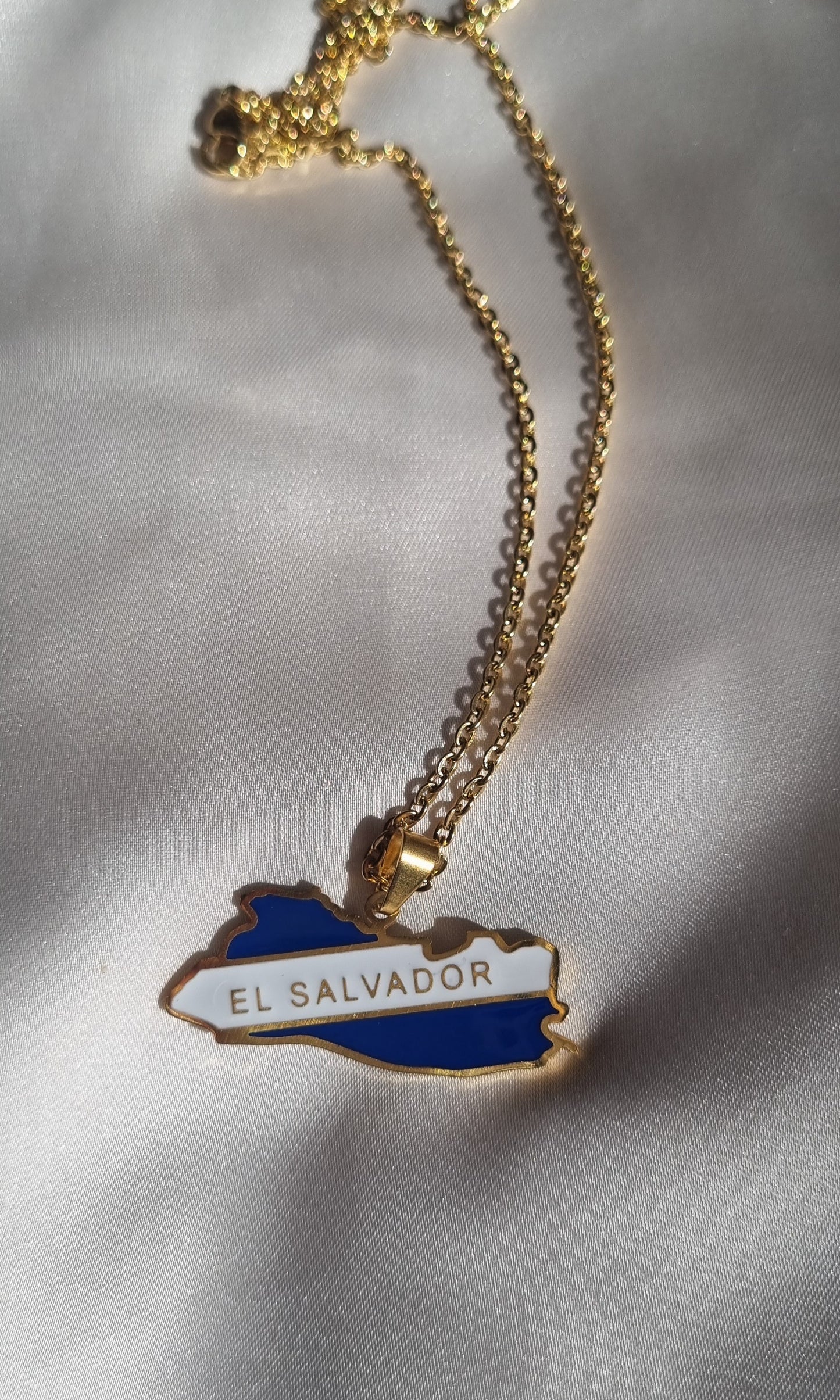 El Salvador Flag Necklace