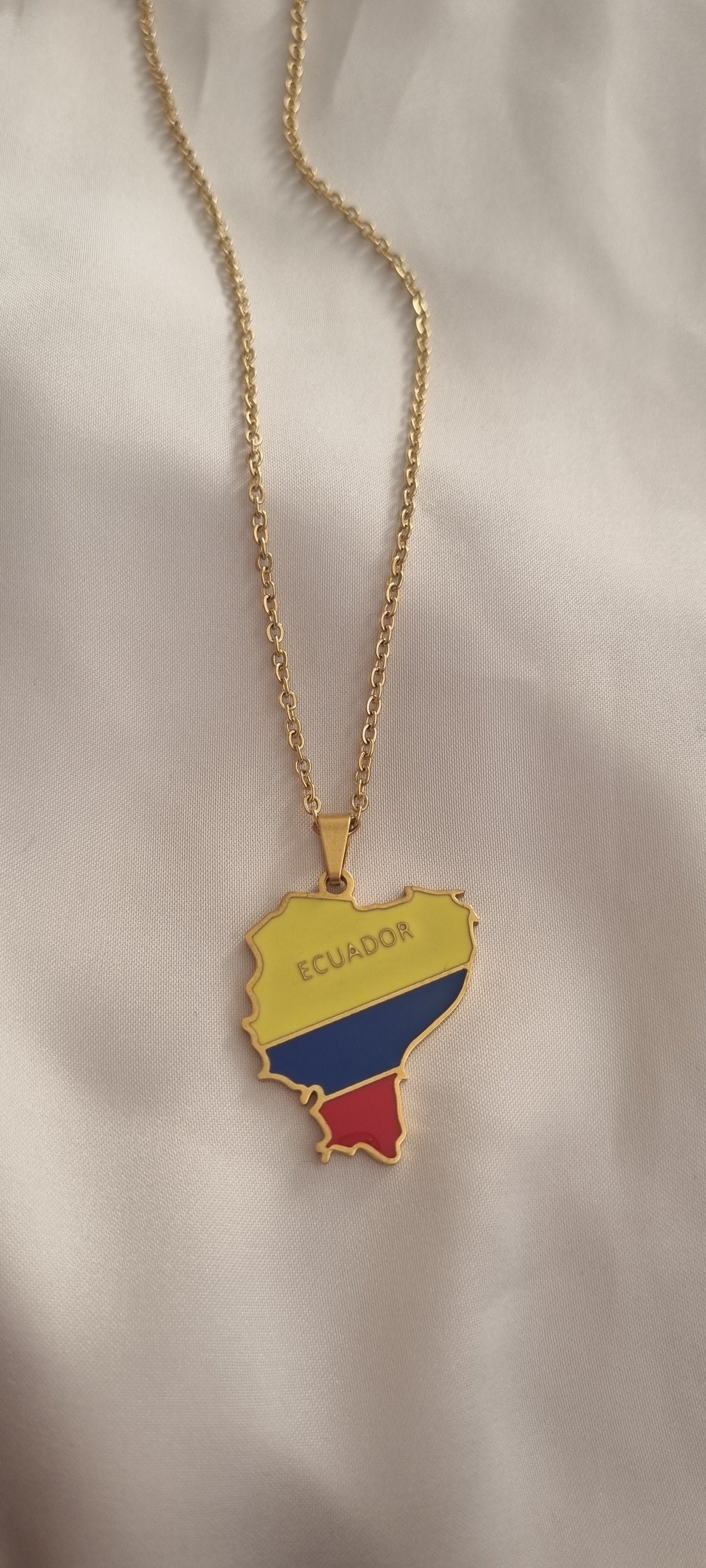 Ecuador Map Necklace