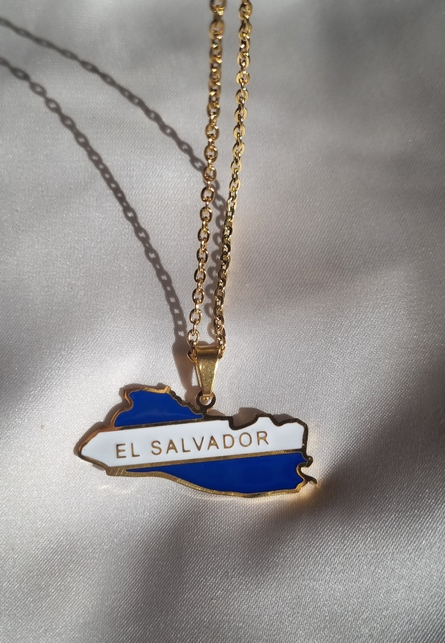 El Salvador Flag Necklace