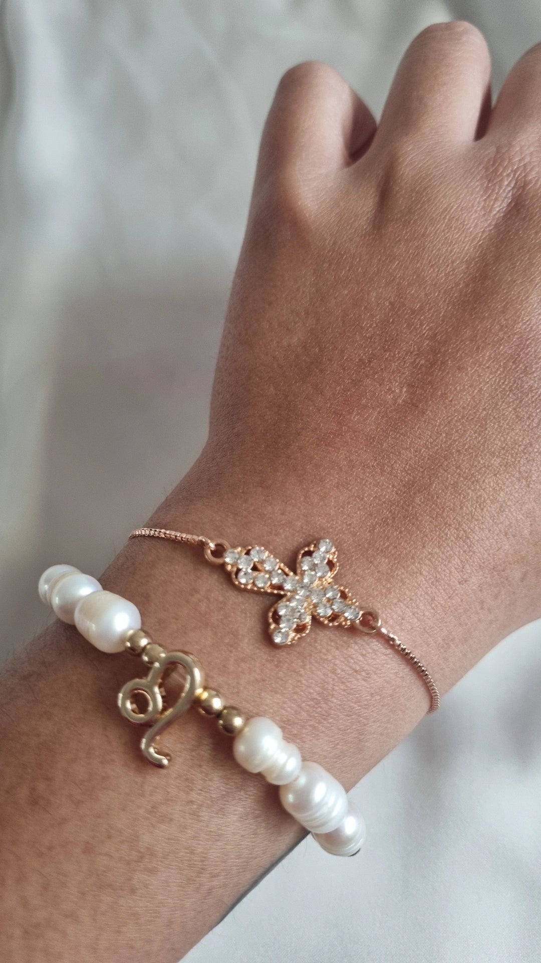 rose gold cross bracelet