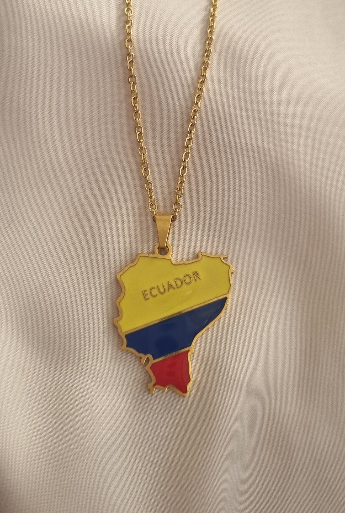 Ecuador Map Necklace