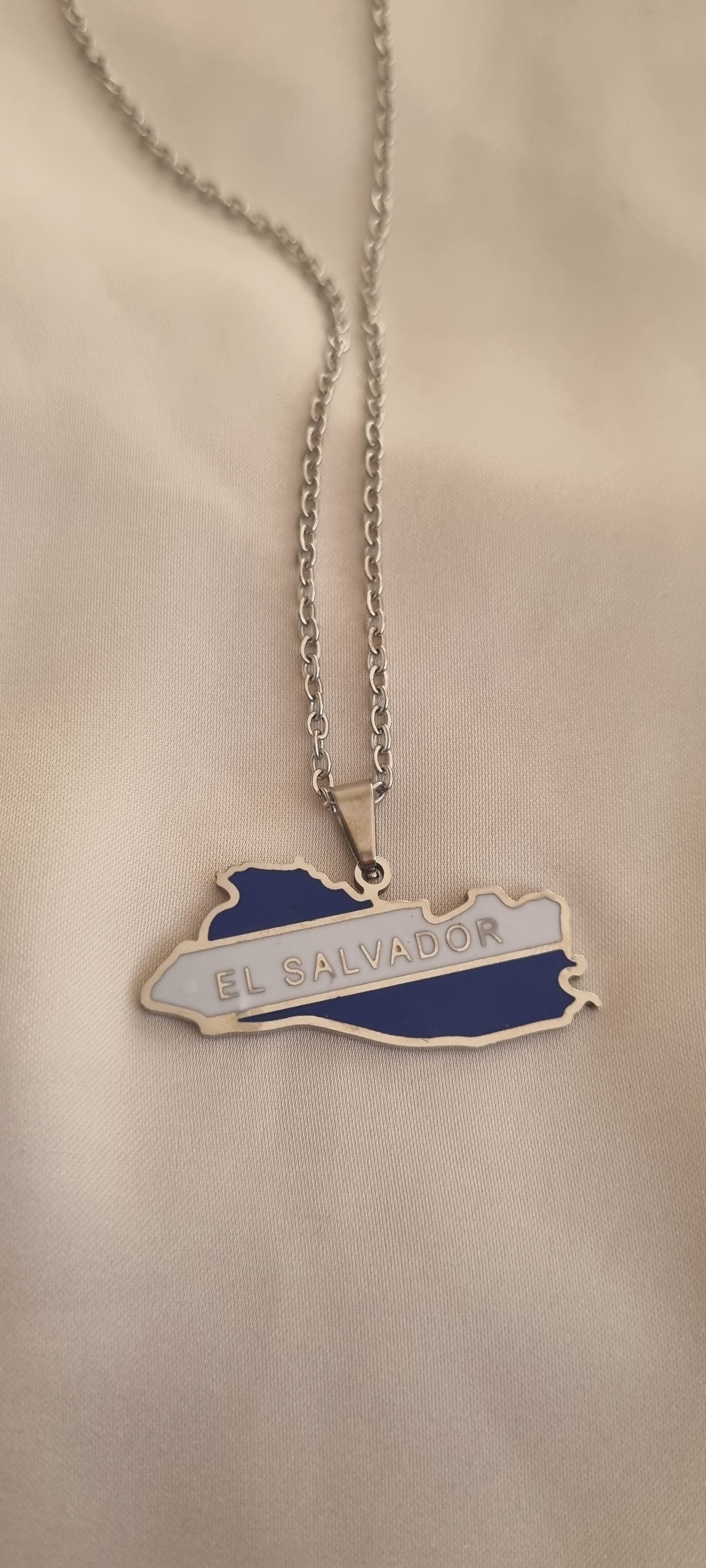 El Salvador Flag Necklace