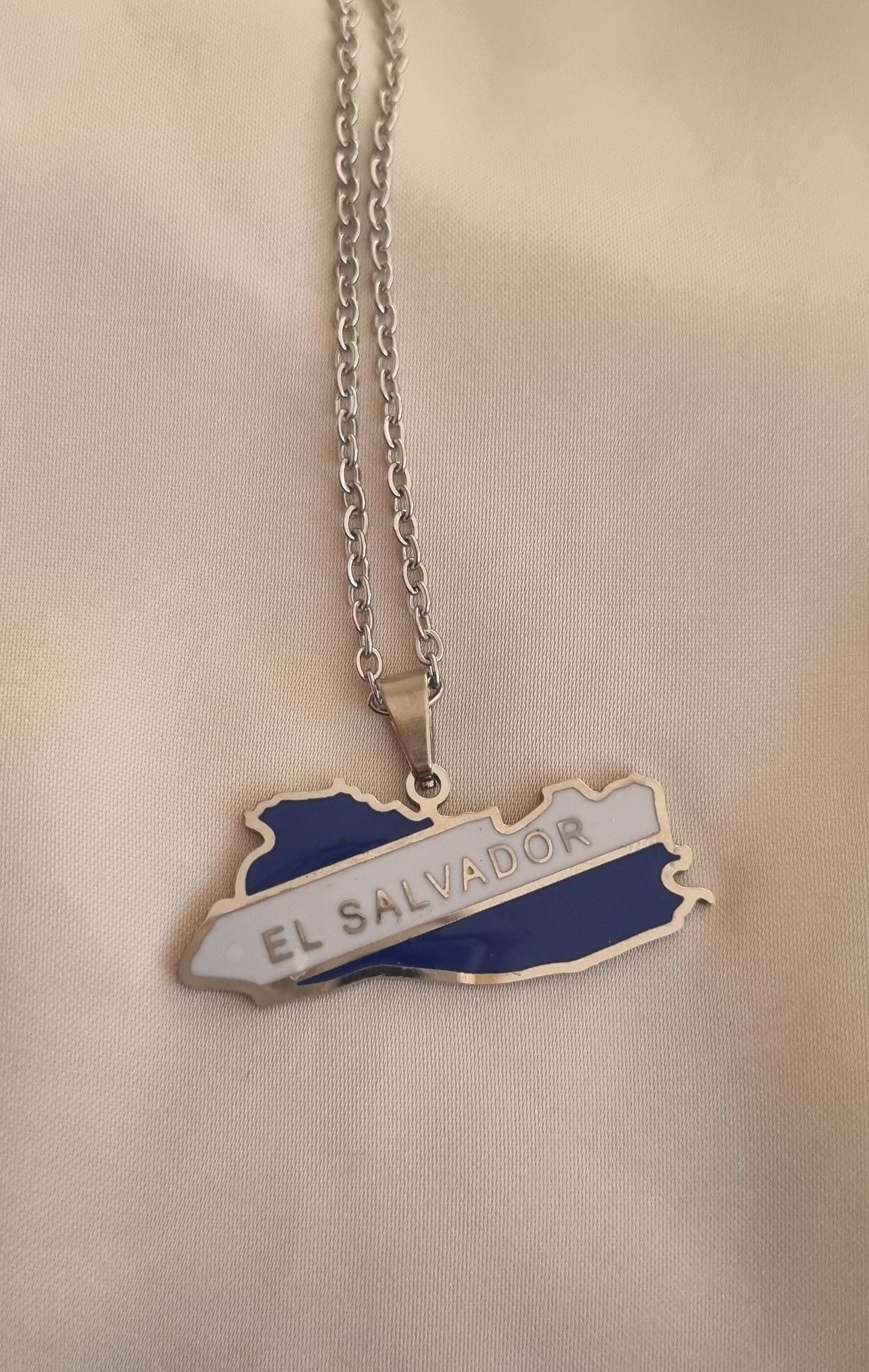 El Salvador Flag Necklace